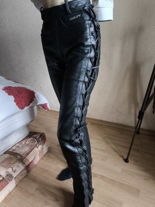 Кожаные штаны женские байкерские belo tours