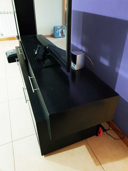 Consola móvel, suporte Tv em madeira natural