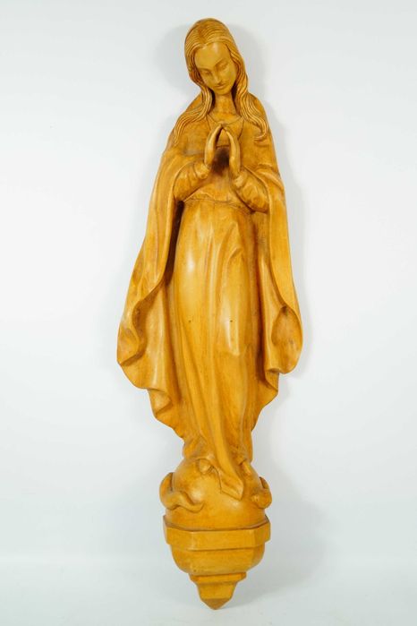 Duża drewniana rzeźba figura Matka Boska Madonna drewno