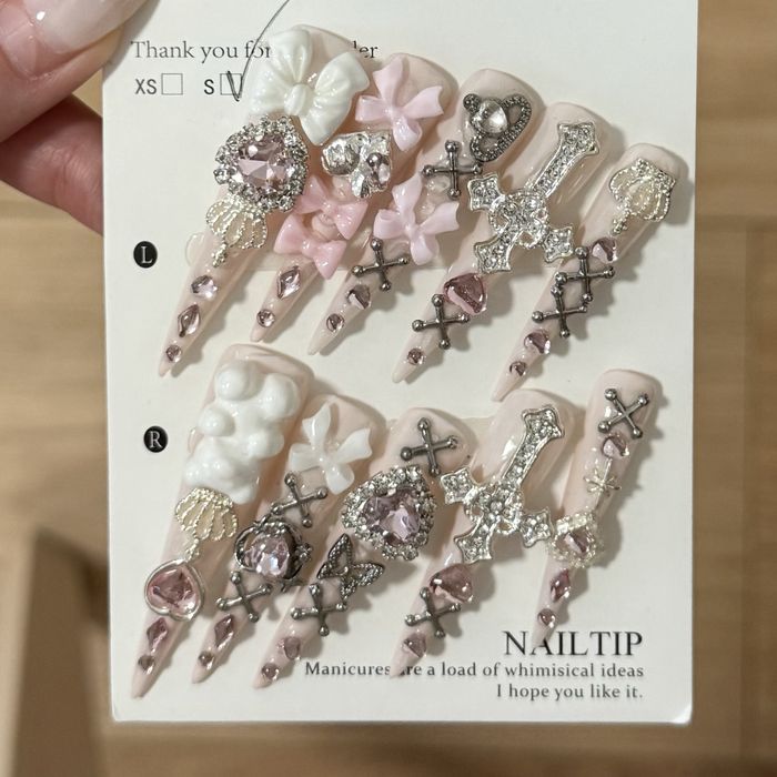 Press-on nails 3D eleganckie | wysyłka InPost 24h