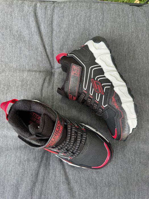 Детские кожаные ботинки на липучках Skechers Velocitrek 27/30/31/32/33/35р