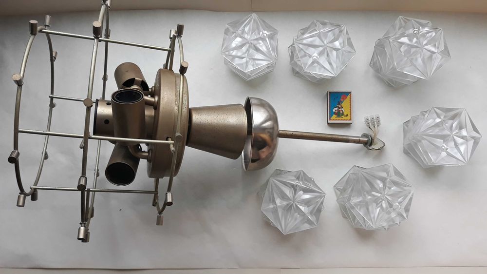 Большая люстра светильник кристал хрустальная ссср