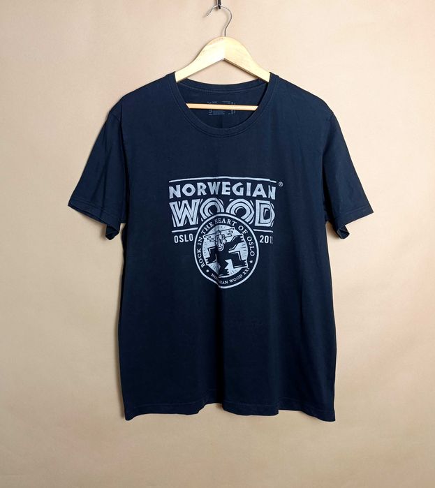 T-shirt męski XXL czarny bawełna basic koszulka 60x71 cm używana