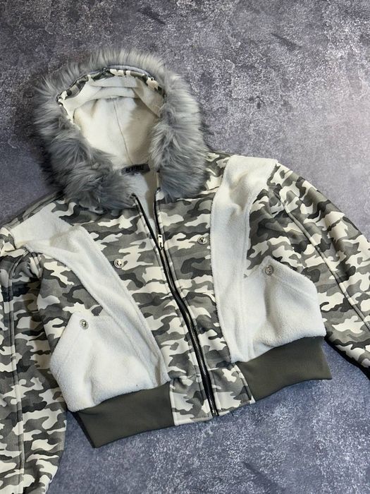 Камо бомбер с мехом аляска куртка кофта камуфляж белый белая біла camo