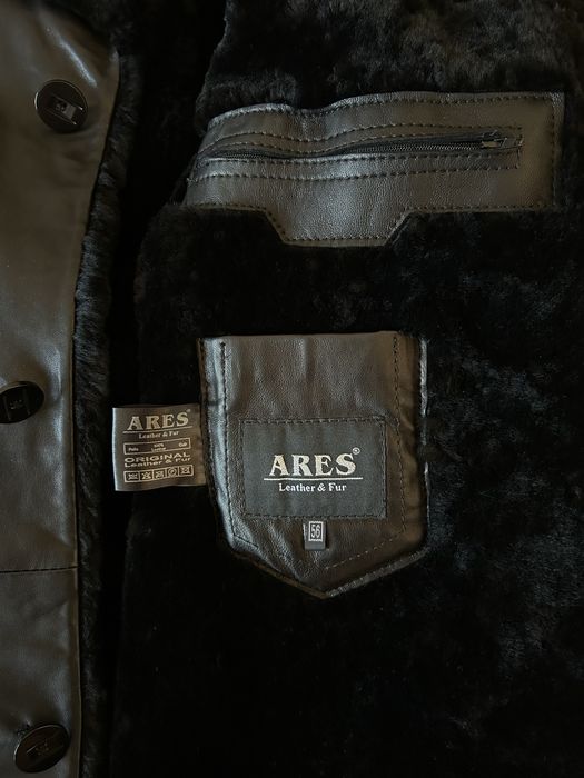 Чоловіча шкіряна куртка (дублянка) ARES, 56 розмір
