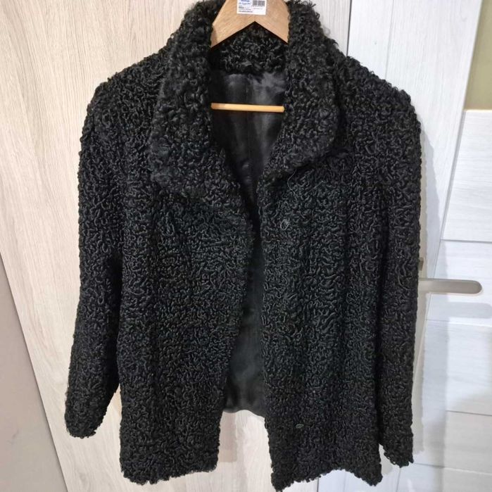 Kurtka damska futro z 100% prawdziwych karakułów rozm XL _pełne skóry!