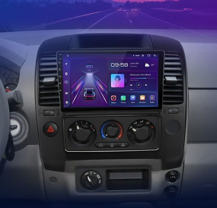 Radio Android 15 9” CarPlay Android Auto – Nissan Navara 2006–2012 8GB/256GB GPS Nawigacja Stacja Multimedialna WiFi Bluetooth DSP 4G LTE PL