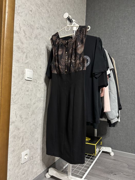 КОМПЛЕКТ Платье H&M Атласное с завязками Ted Baker S По фигуре Чёрное