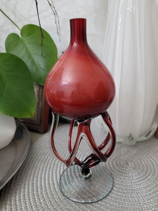 Lampka oliwna świecznik Józefina KROSNO szkło artystyczne