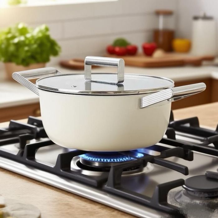 Smeg каструля 24 см кремова ckfc2411crm csf2412crm смег