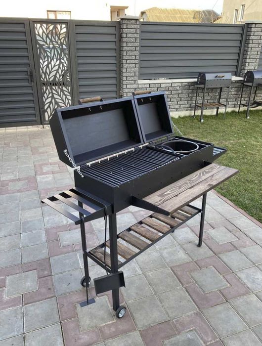 Мангал 3 в 1 метал 5 мм на колесах посилений