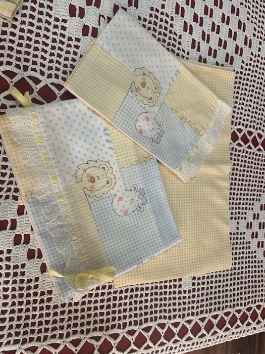 lençóis de algodão para alcofa e cama de bebe