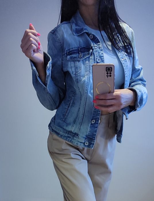 Kurtka jeansowa katana wiosna przecierany jeans 38 M