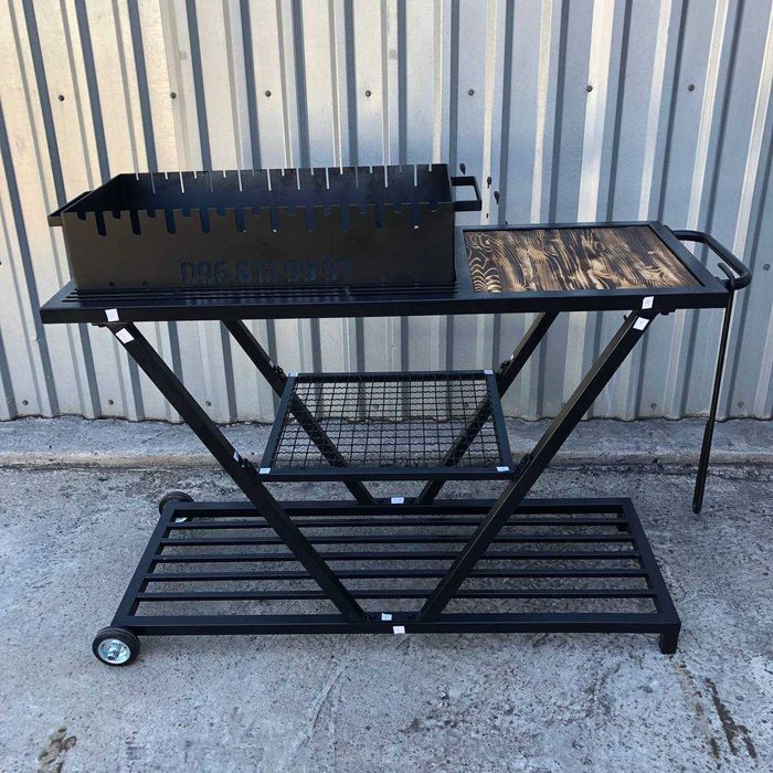 Мангал ЛОФТ жаровня BBQ Шампури 2мм у подарунок Мангал стаціонарний