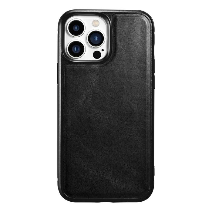 Etui Pokryte Naturalną Skórą Iphone 13 Pro Z Magsafe Czarny