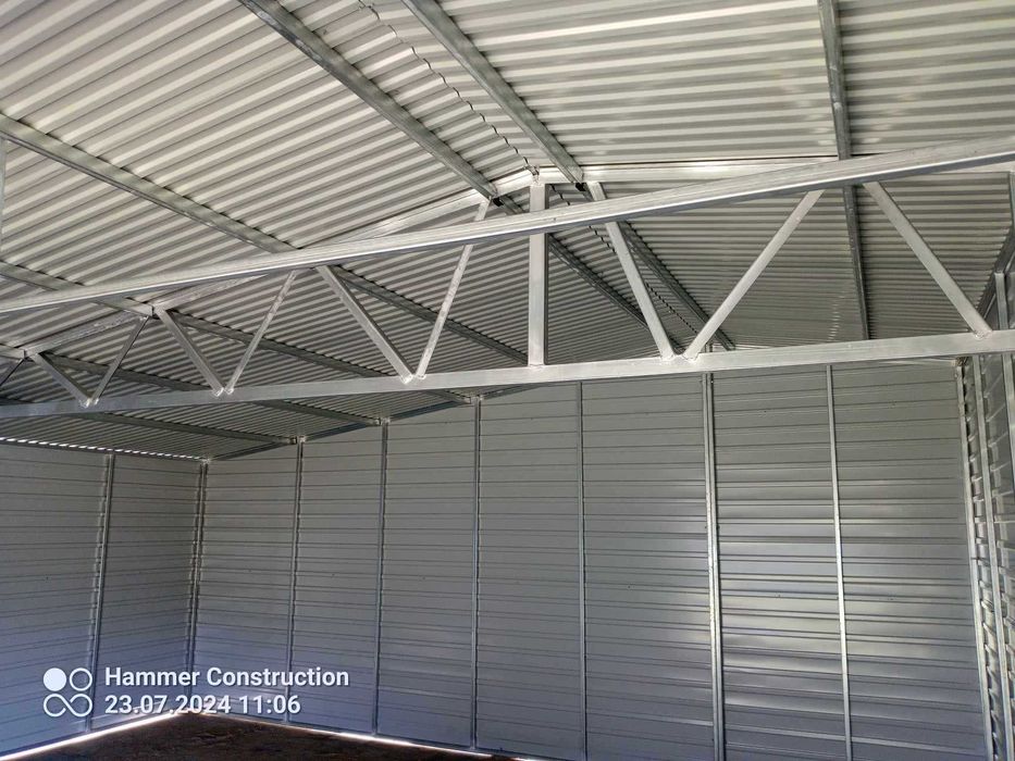 Garaż blaszany 6x6 WZMOCNIONY PROFILAMI. Producent. Cała POLSKA