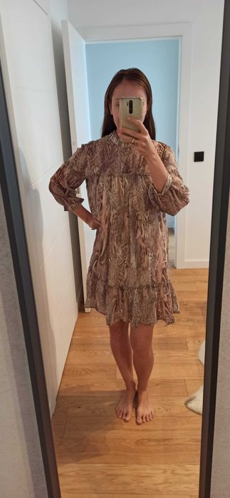 Sukienka Boho oversize Reserved zwierzęcy print