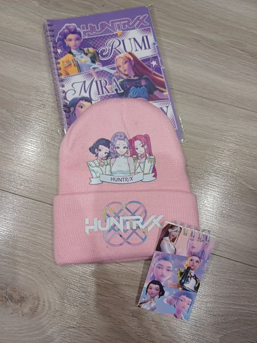 Czapeczka Demon Hunters, czapka huntrix+zeszyt  notes, Rumi Zoe  Mira
