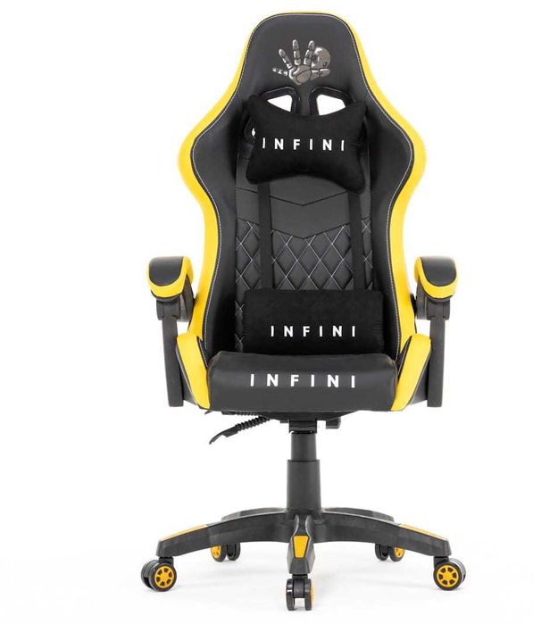 Nowoczesny Fotel z Regulacją Wysokości Infini Five Black/Yellow
