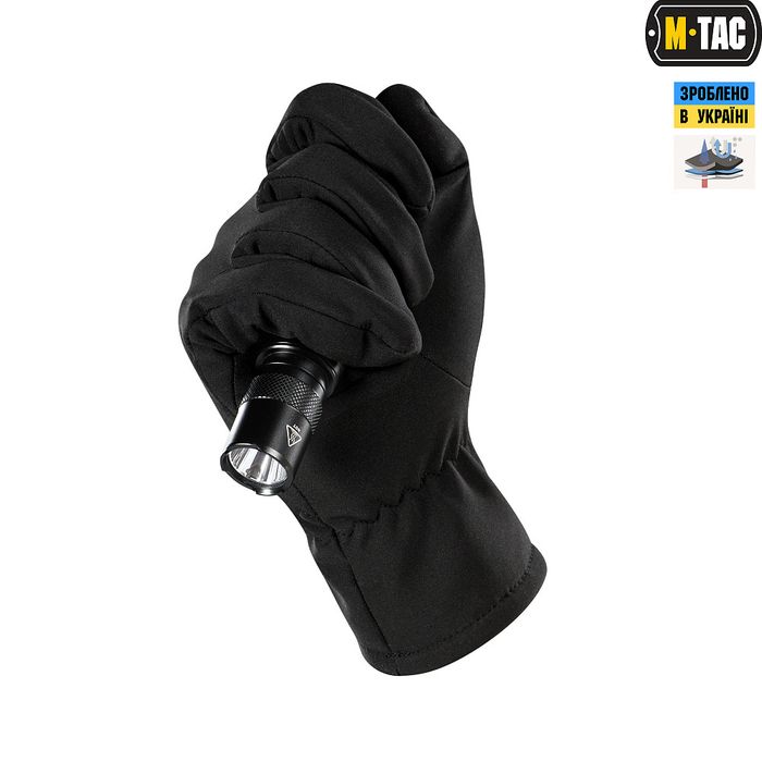 Демісезонні рукавички M-Tac Soft Shell чорні, Touch Screen