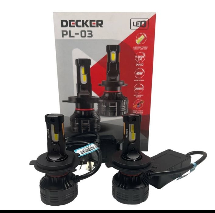 LED лампи Decker PL-03 H4 canbus 65w 12000lm 5000k 12v.