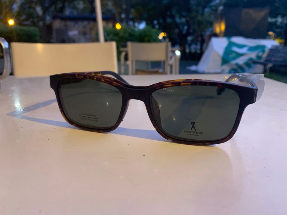 lote armações óculos, westwood,scotland.viuva de montemerlo.clip sol.