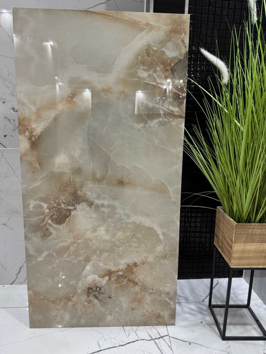 Gres polerowany 120x60 Onyks Beż Połysk Marmur Honey Onyx Premium LUX