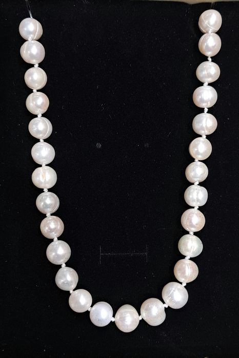 Przepiękny naszyjnik z białych naturalnych pereł słodkowodnych klasy A