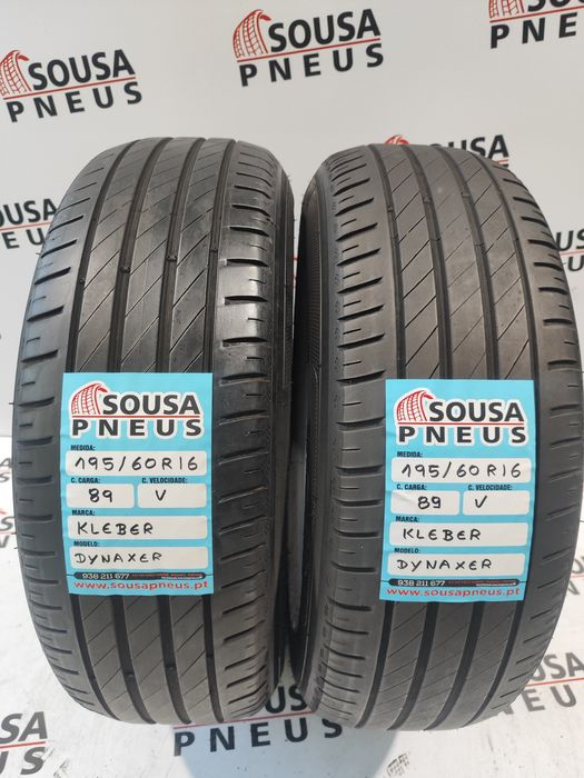 2 pneus semi novos 195-60R16 Kleber - Oferta dos Portes