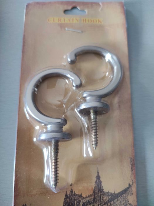 Haczyk duży srebrny - 2 szt do montażu w ścianie -