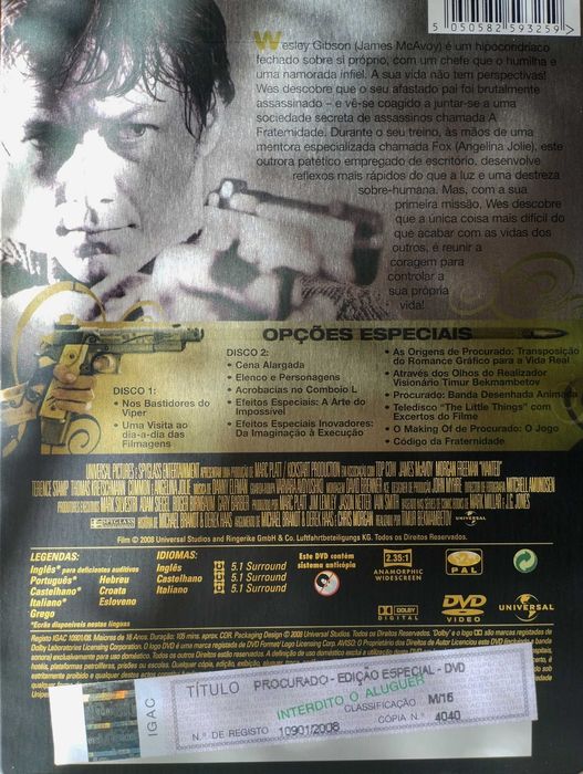 Edição Especial de 2 DVD's "Procurado"