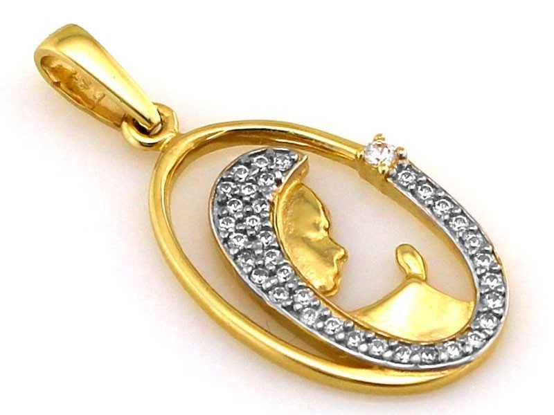 Złoty medalik z cyrkoniami pr585