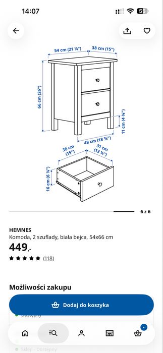 Stolik nocny ikea