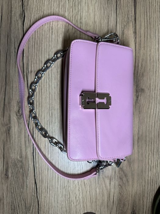 Сумка розовая, с экокожи