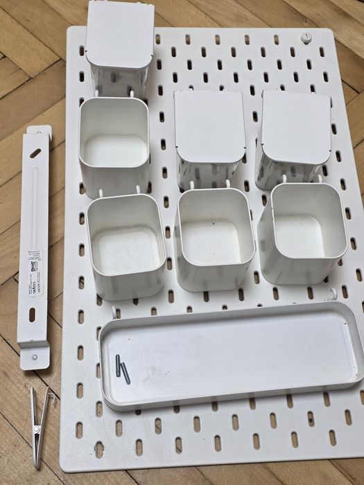 Ikea SKADIS tabliczki, półka, pojemniki do przechowywania