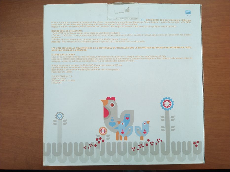 Esterilizador para biberões e acessórios