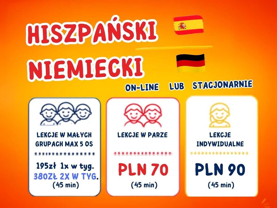 Kursy Językowe dla dzieci szkolnych online lub stacjonarnie Hiszpański , Niemiecki Gdańsk wszystkie poziomy.