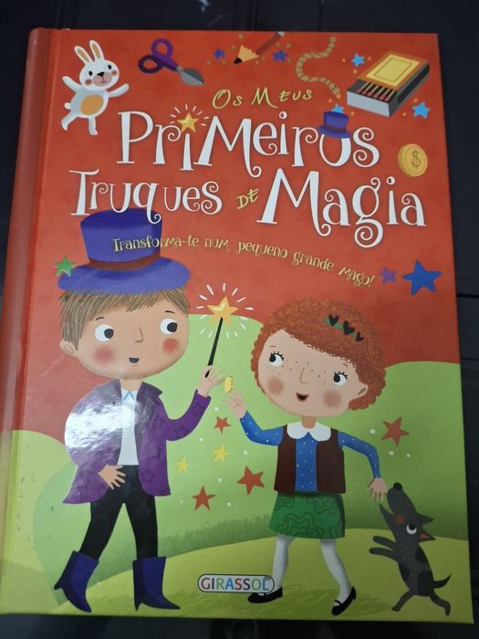 Livro Infantil de magia com ilustrações Os Meus Primeiros Truques de Magia, da Girassol