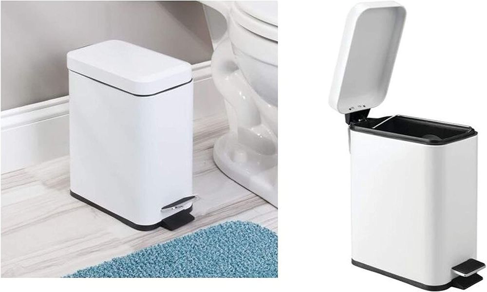 Kosz na śmieci iDesign 44252EU z otwieraną klapą, biały