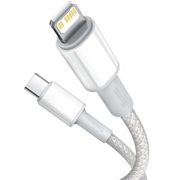 Kabel USB-C - Lightning BASEUS 50cm Biały Nylonowy kod 2379