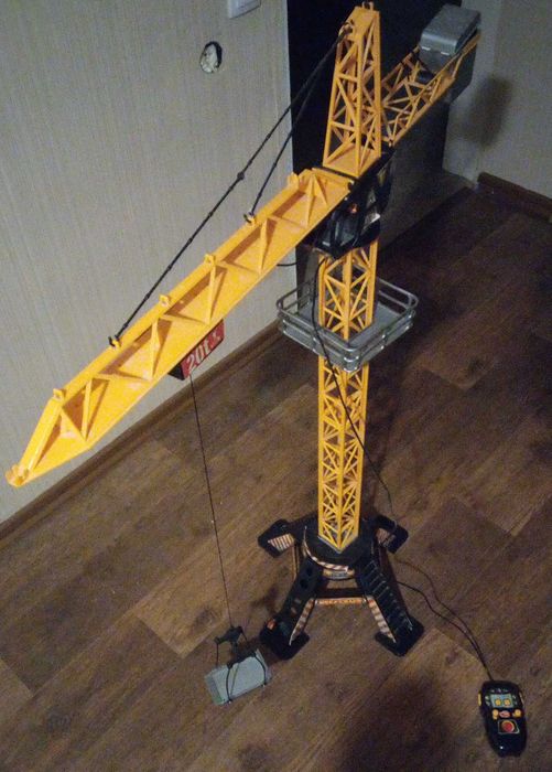 Детский башенный кран с пультом управления, высота 1,2 м, стрела 50 см