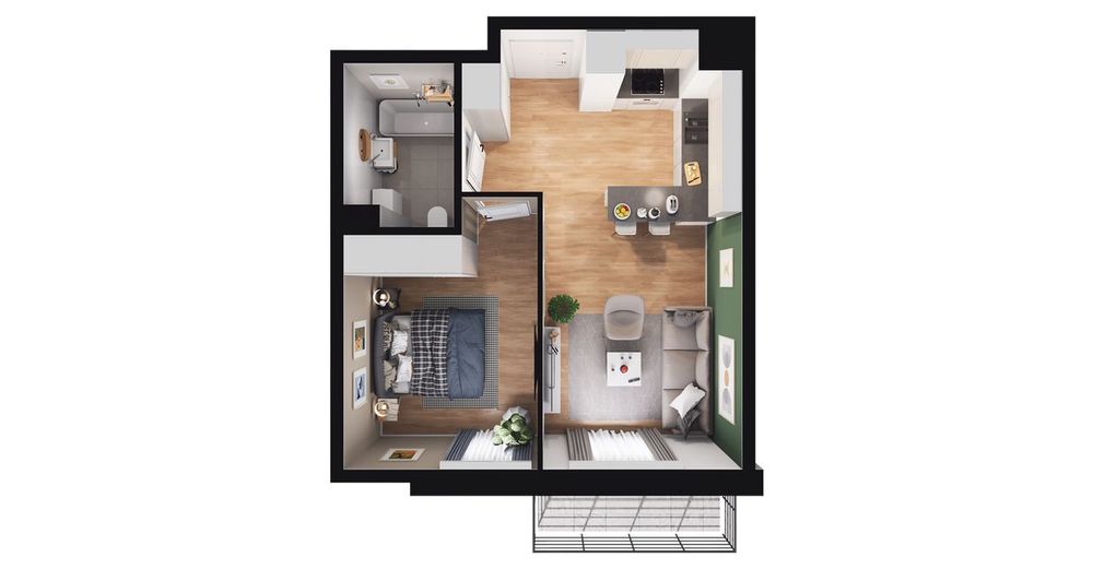 2-pokojowe mieszkanie 39m2 + balkon