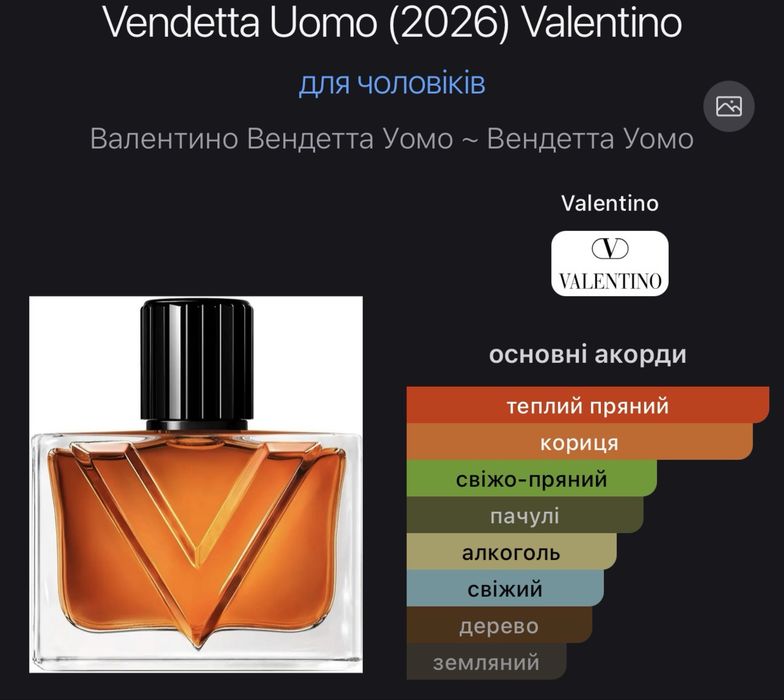 Парфуми Valentino Vendetta Uomo 100мл.(Premium)