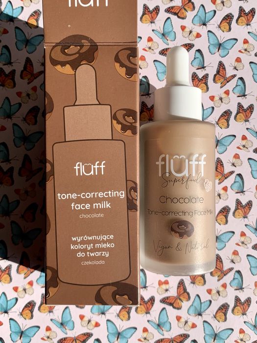 Fluff wyrównujące koryt mleczko do twarzy o zapachu czekoladowym