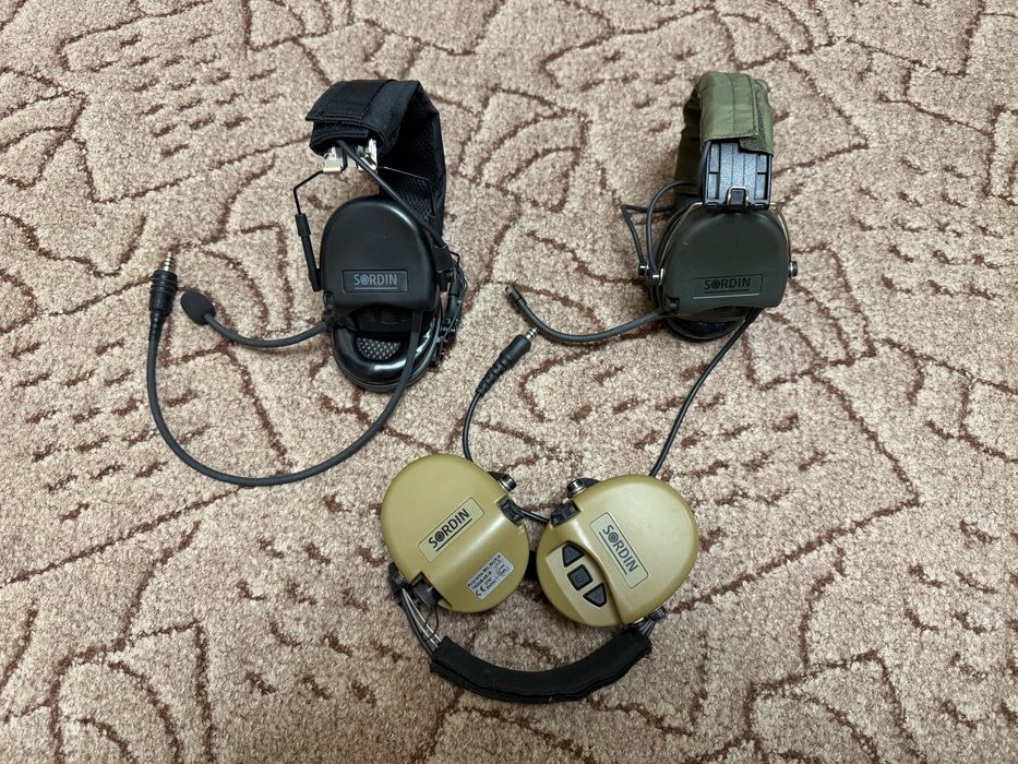 Активні навушники Sordin Supreme Mil AUX neckband та Mil CC (з мікрофоном) headband