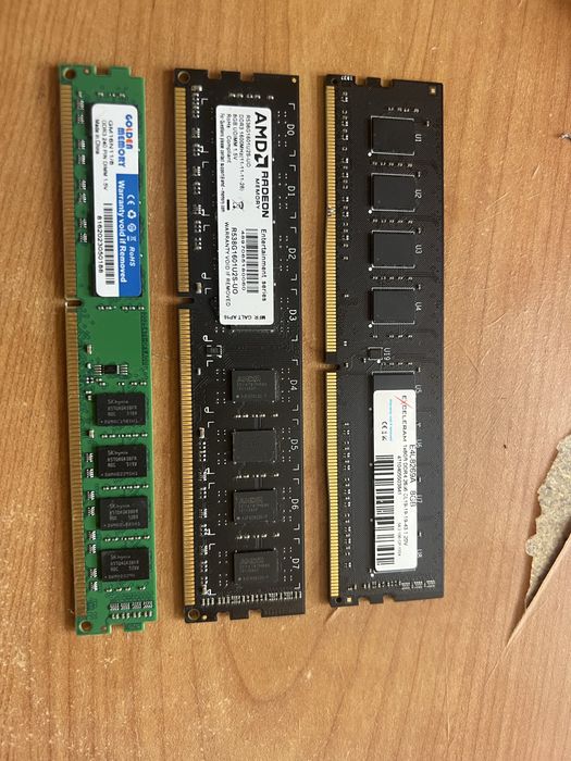 Оперативна пам'ять DDR3 8GB та DDR4 8GB для ПК (Exceleram, AMD, Golden Memory)