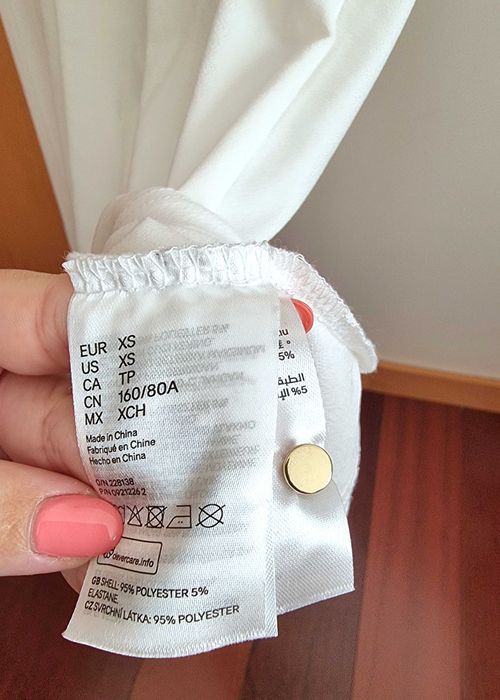Blusa branca H&M, tamanho XS