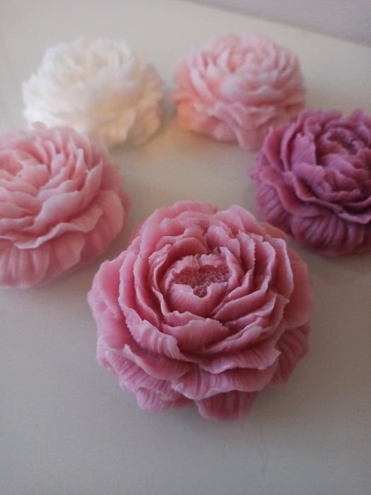 Mydełko glicerynowe handmade, kwiat piwonii, zapachowe