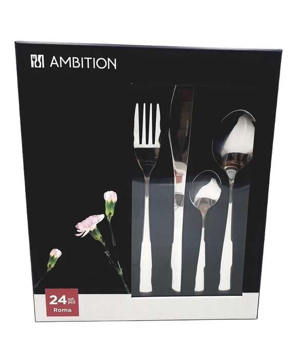 Ambition sztućce zestaw 24 szt ze stali nierdzewnej komplet dla 6 osób