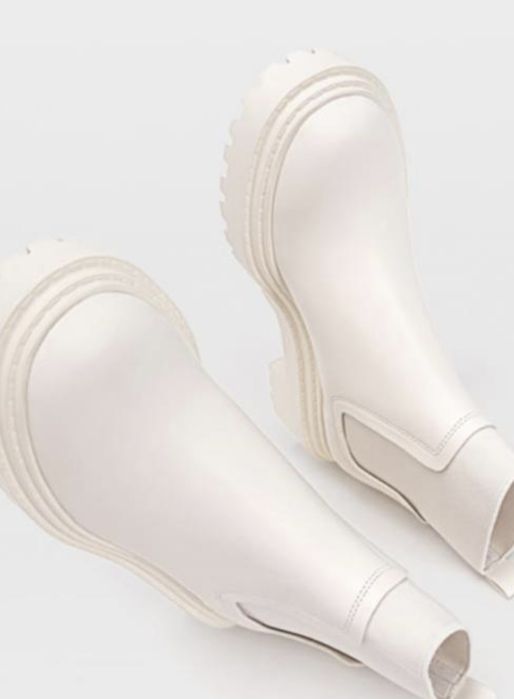 Білі ботінки черевики челсі тракторна подошва Stradivarius